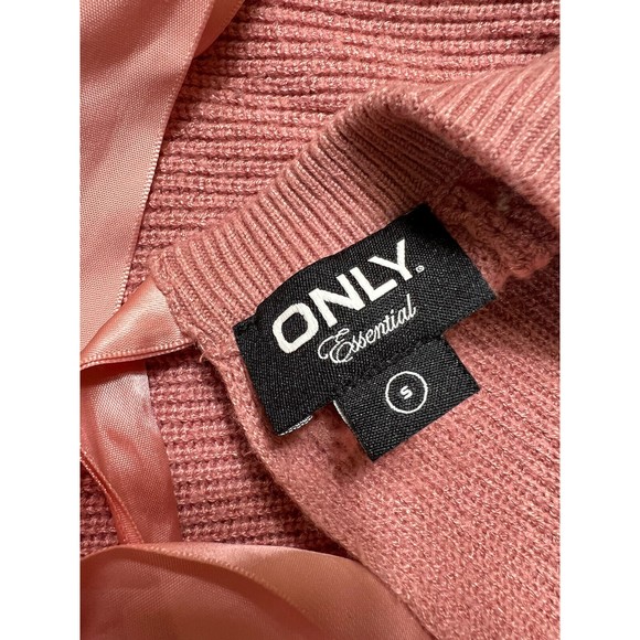 Women's Ribbon Tie Back Sweater Knit Small Top Pink Peach - Picture 12 of 14